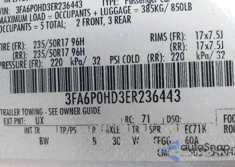 2014 Ford Fusion Se из США, поврежденный, VIN 3FA6P0HD3ER236443